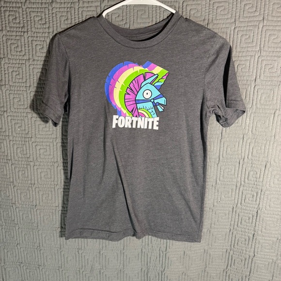 Fortnite Other - Fortnite T-Shirt Boys Size Large 10/12 Grey Gray Llama Short Sleeve